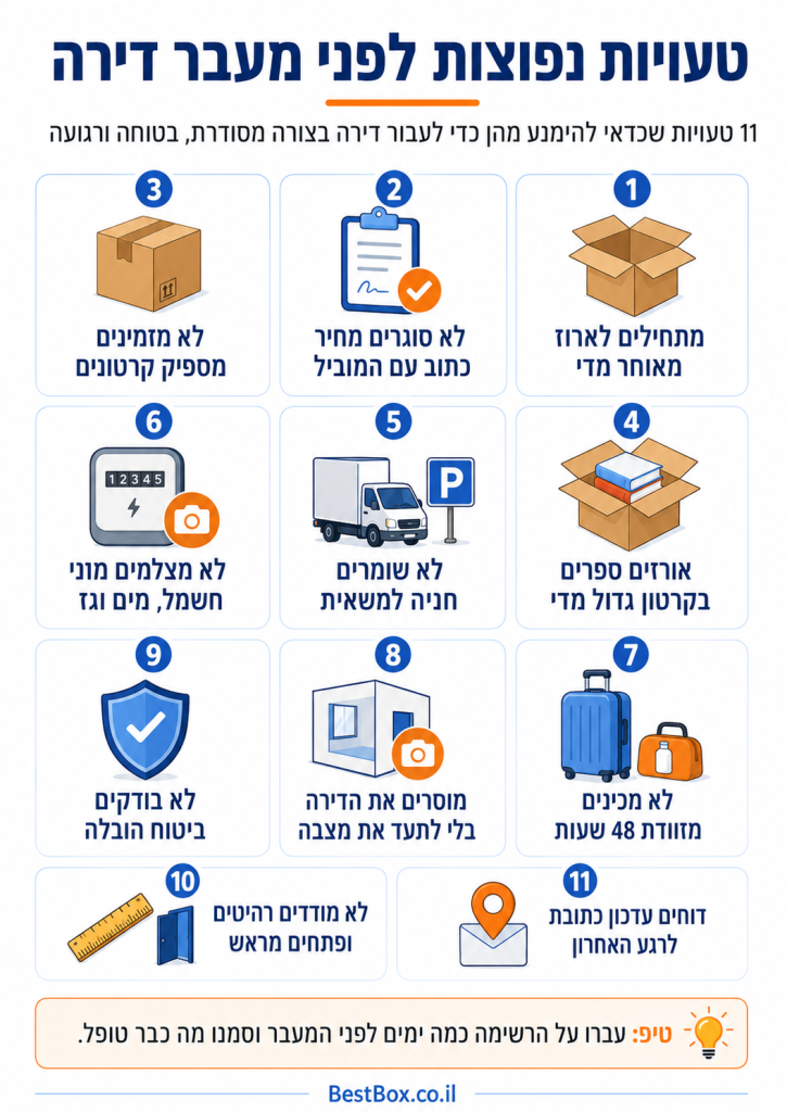 טעויות במעבר דירה